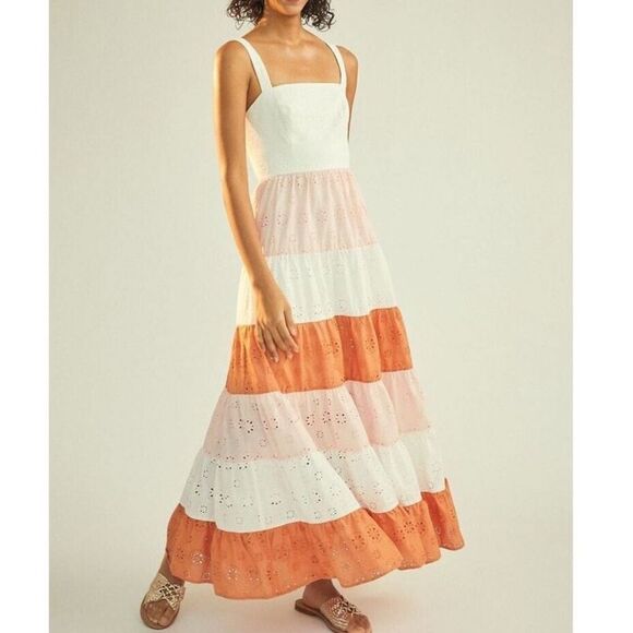 NWT Anthropologie Alston Eyelet Maxi Dress size 12-B6 - Picture 1 of 6